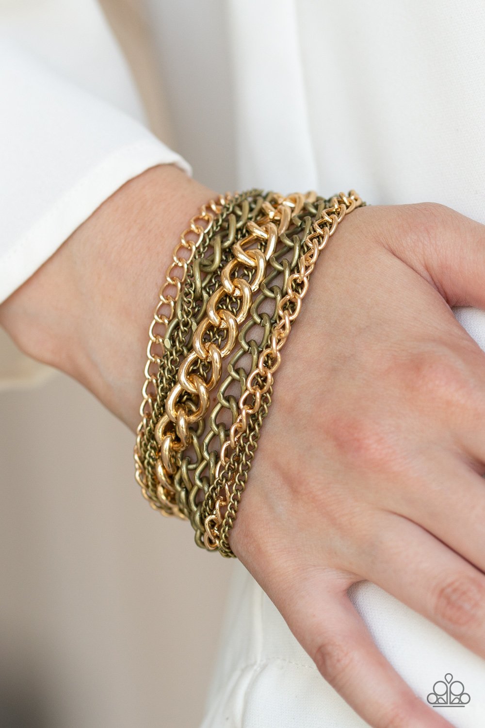 Metallic Horizon-brass-Paparazzi bracelet