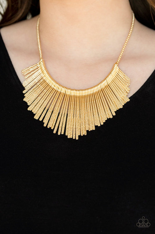 Metallic Mane - gold - Paparazzi necklace