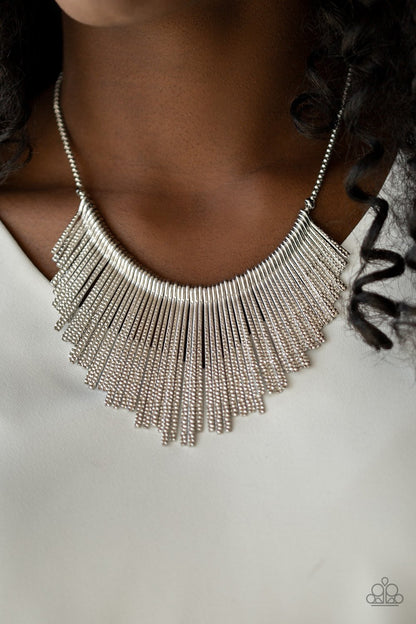 Metallic Mane-silver-Paparazzi necklace