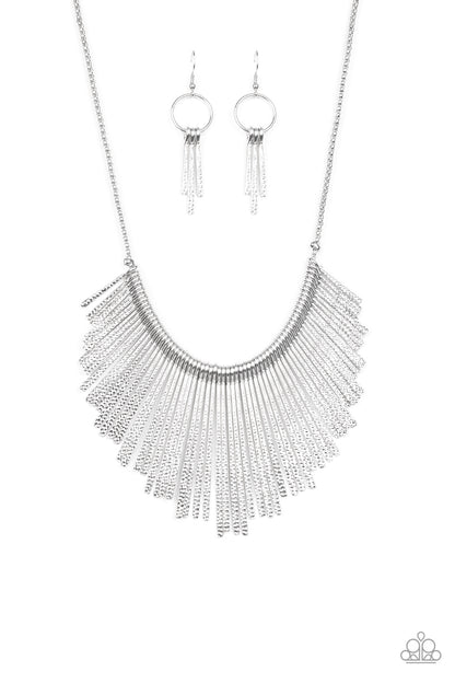 Metallic Mane - silver - Paparazzi necklace