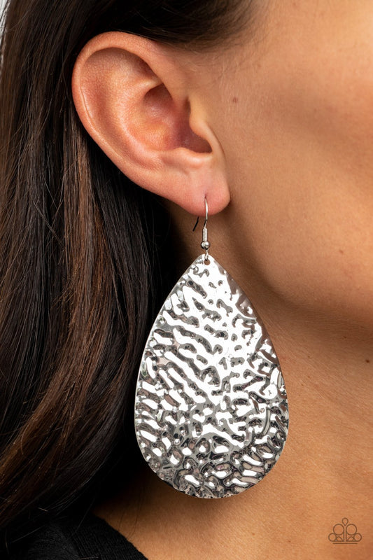 Metallic Mirrors-silver-Paparazzi earrings