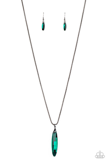 Meteor Shower - green - Paparazzi necklace
