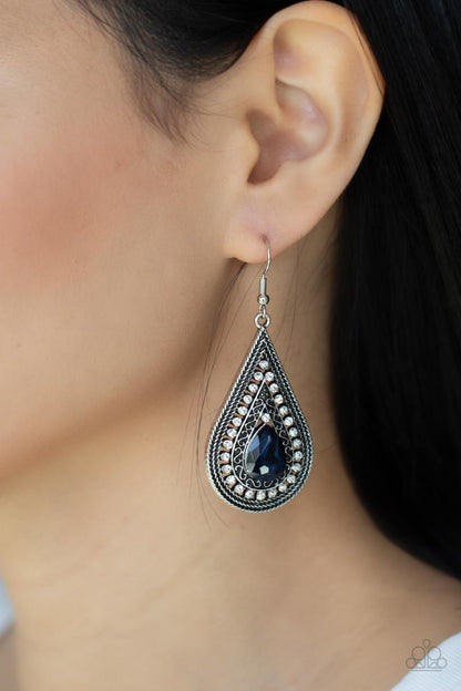 Metro Masquerade - blue - Paparazzi earrings