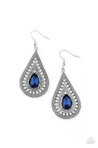 Metro Masquerade - blue - Paparazzi earrings