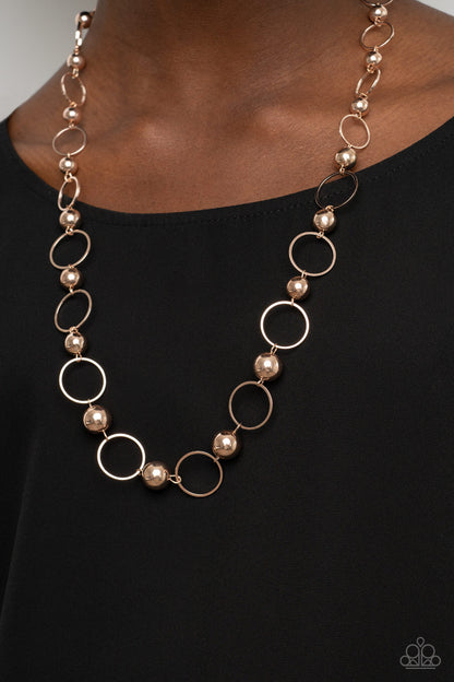 Metro Milestone - rose gold - Paparazzi necklace