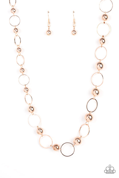 Metro Milestone - rose gold - Paparazzi necklace