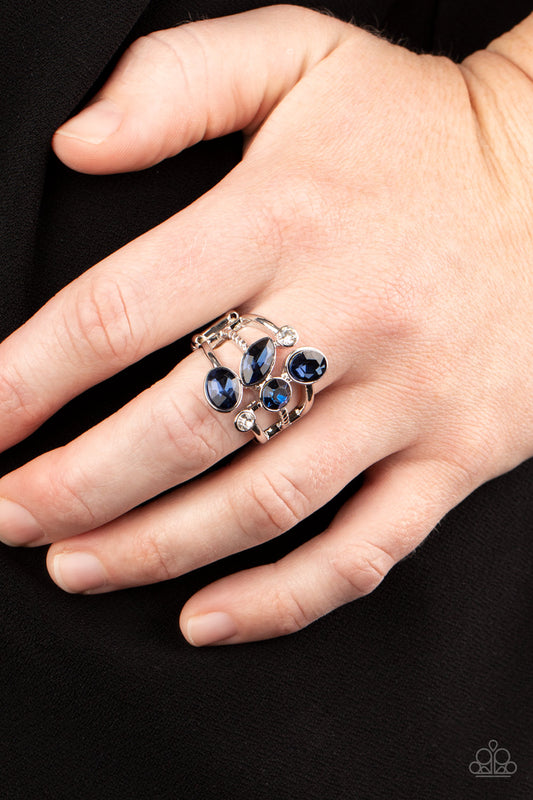 Metro Mingle - blue - Paparazzi ring