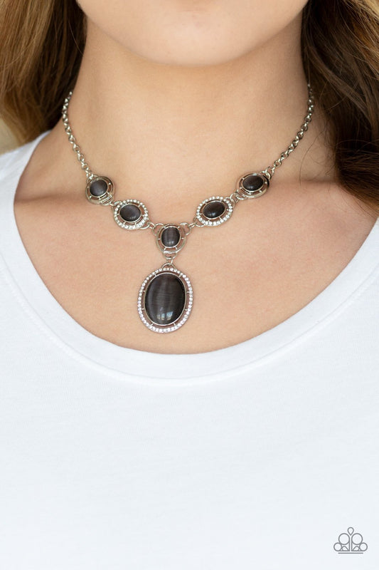 Metro Medallion-black-Paparazzi necklace