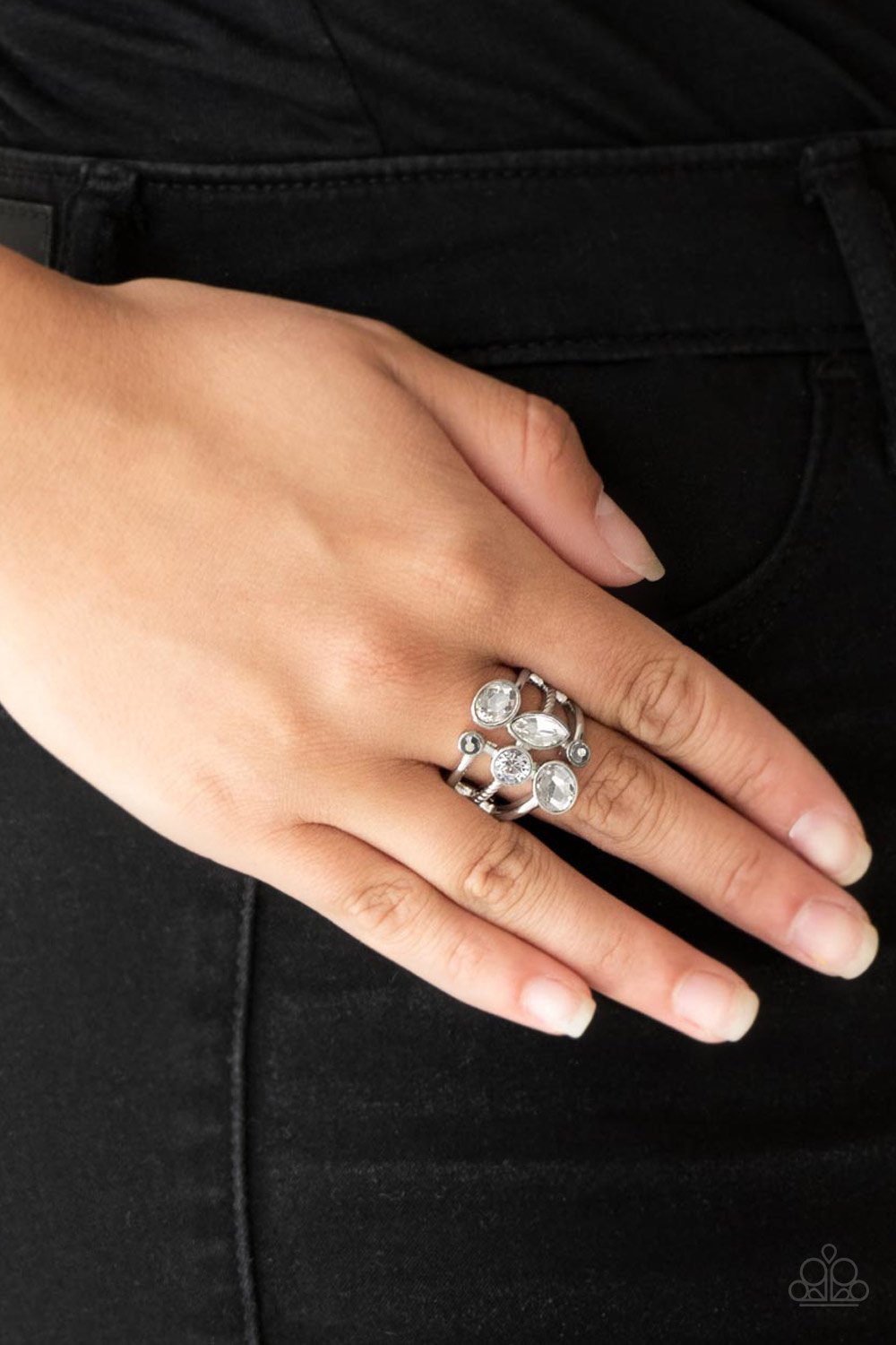 Metro Mingle-silver-Paparazzi ring