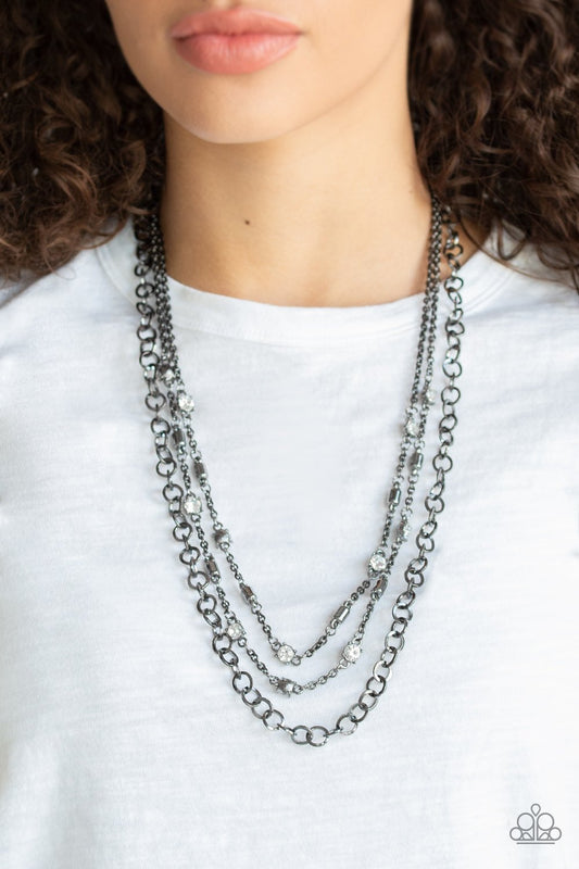 Metro Mixer-black-Paparazzi necklace