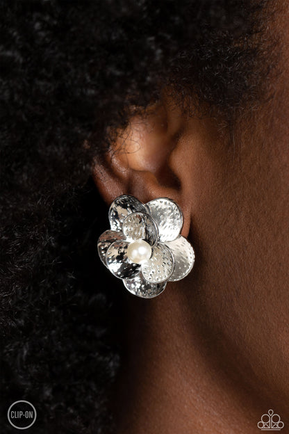 Miami Magic - white - Paparazzi CLIP ON earrings