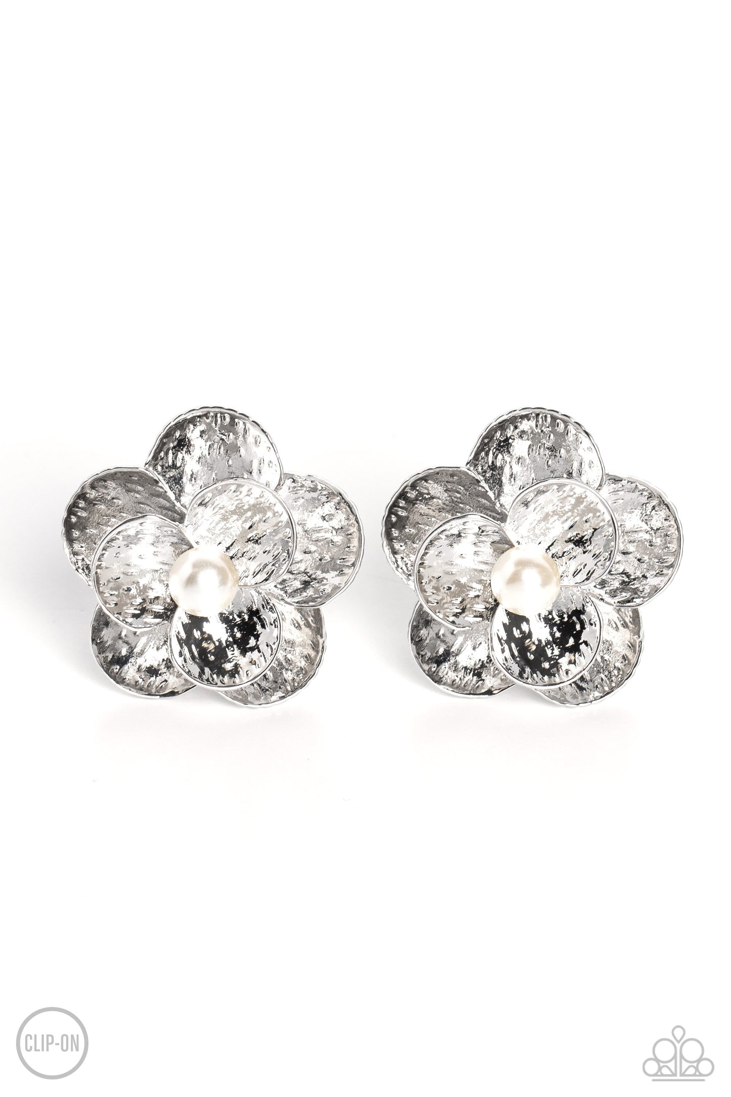 Miami Magic - white - Paparazzi CLIP ON earrings