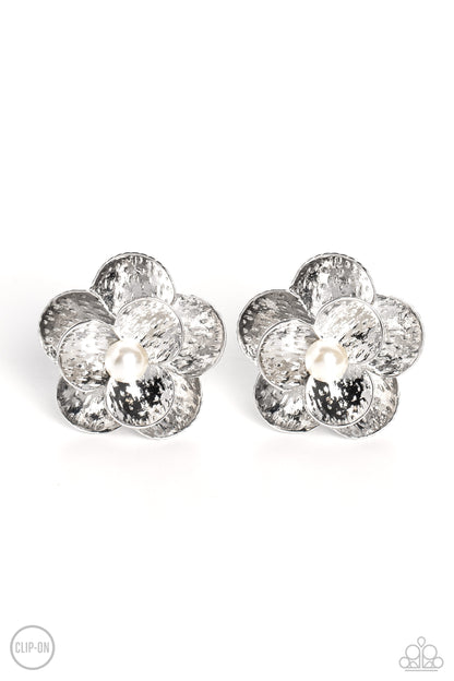 Miami Magic - white - Paparazzi CLIP ON earrings