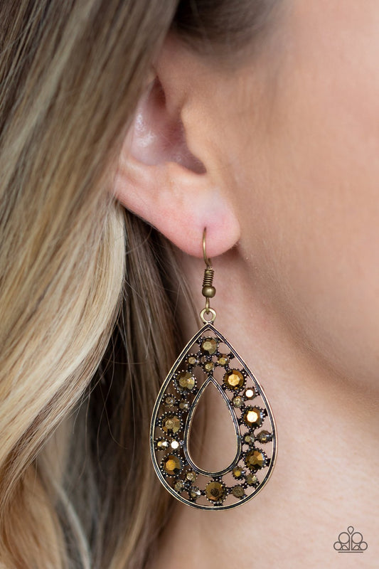 Midnight Magic-brass-Paparazzi earrings