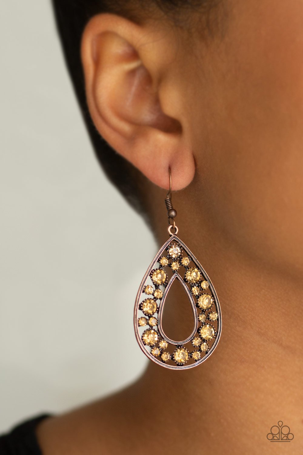 Midnight Magic-copper-Paparazzi earrings