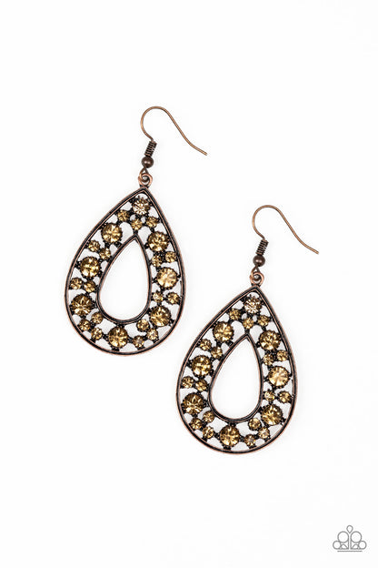 Midnight Magic - copper - Paparazzi earrings