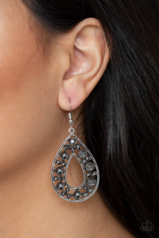 Midnight Magic-silver-Paparazzi earrings