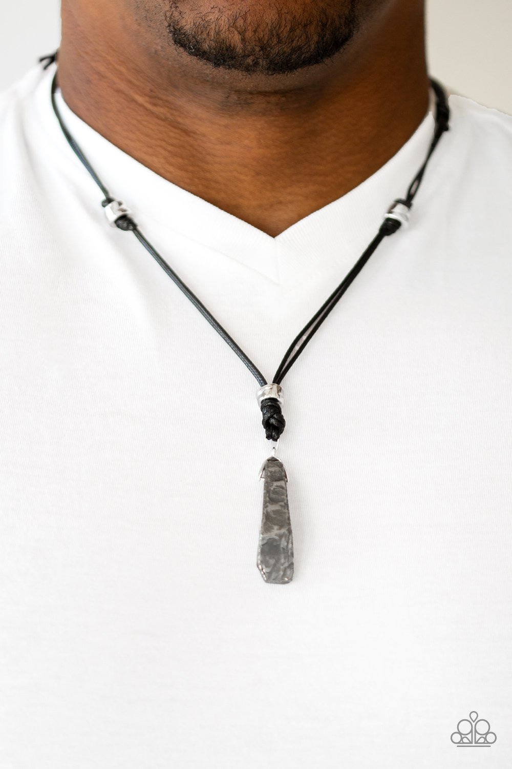 Midnight Meteorite-black-Paparazzi mens necklace