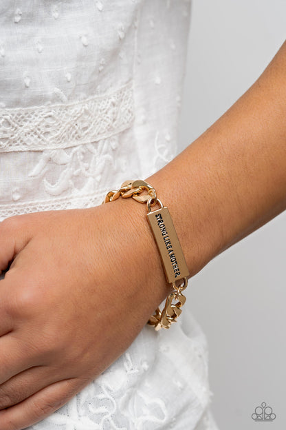 Mighty Matriarch - gold - Paparazzi bracelet