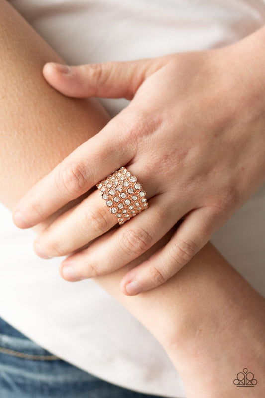 Million Dollar Masquerade-copper-Paparazzi ring