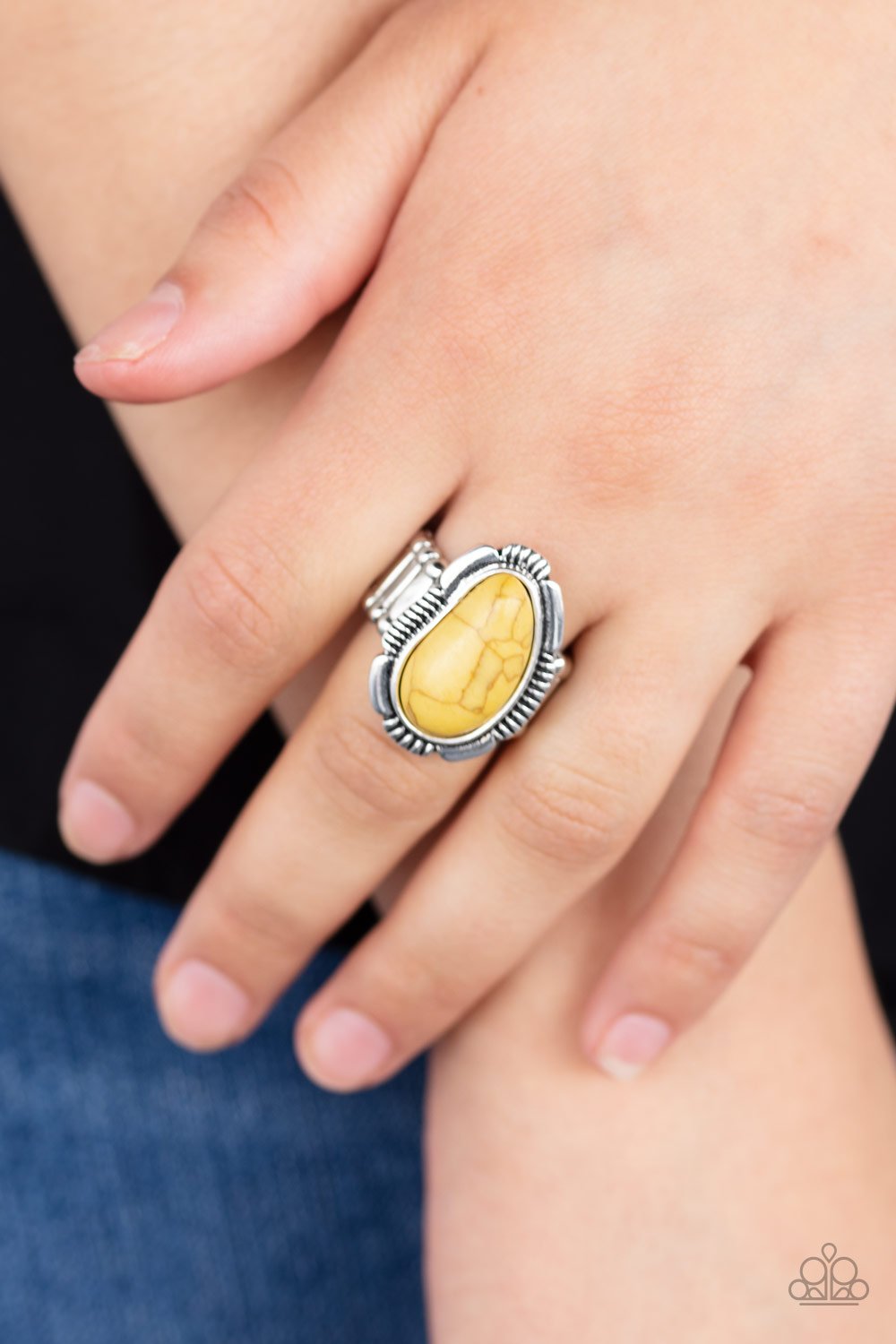 Mineral Mood-yellow-Paparazzi ring