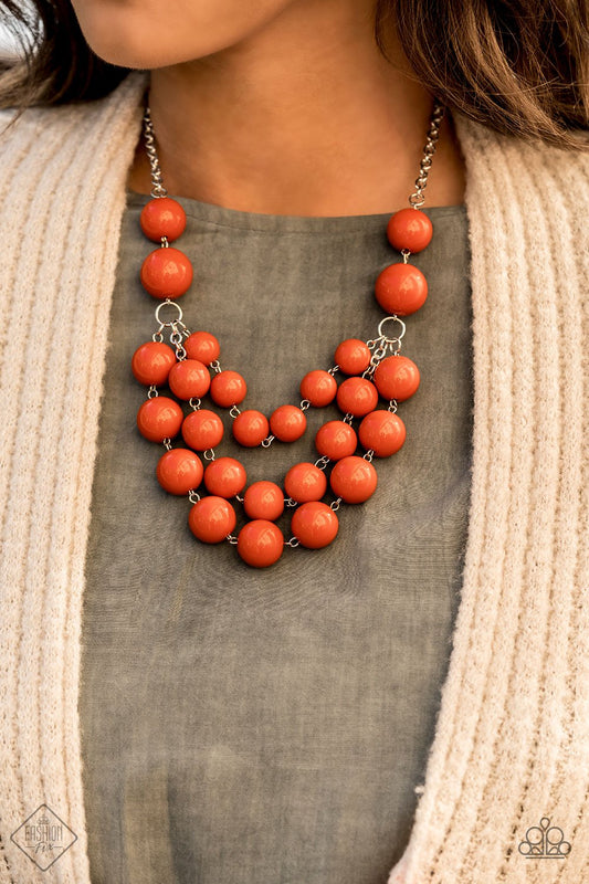 Miss Pop-YOU-larity-orange-Paparazzi necklace