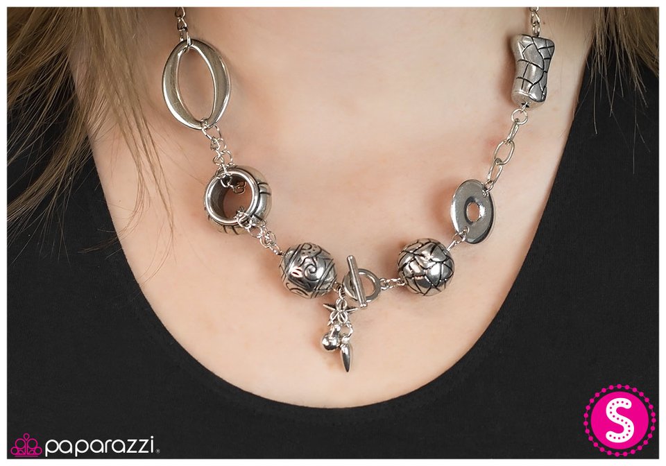 Mixed Tape - Silver - Paparazzi necklace