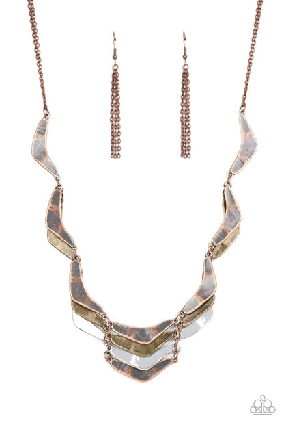 Mixed Metal Mecca - copper - Paparazzi necklace