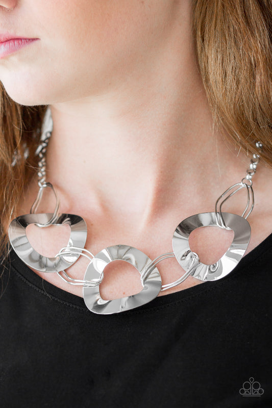 Modern Mechanics - silver - Paparazzi necklace