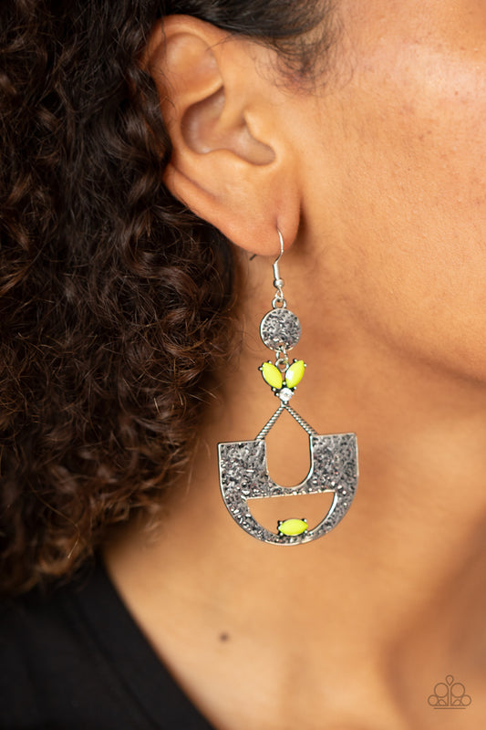 Modern Day Mecca - yellow - Paparazzi earrings