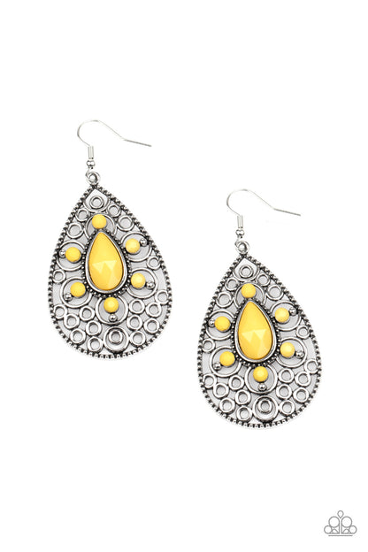 Modern Garden - yellow - Paparazzi earrings