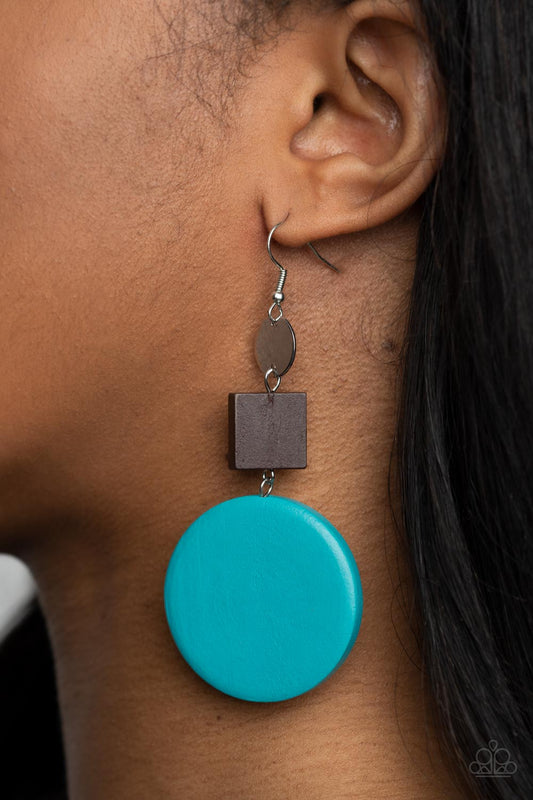 Modern Materials - blue - Paparazzi earrings