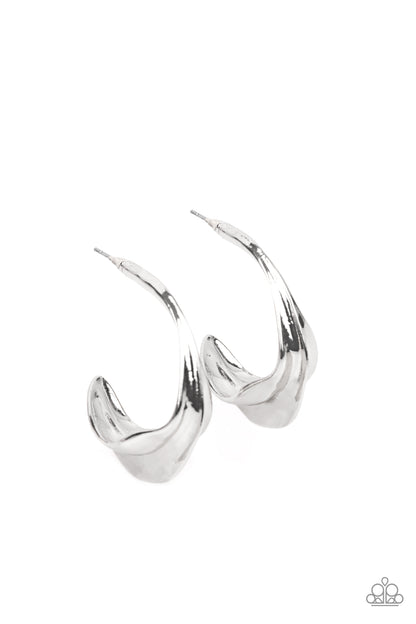 Modern Meltdown​ - silver - Paparazzi earrings