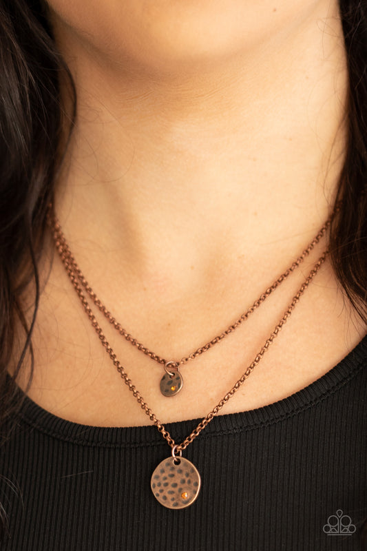 Modern Minimalist - copper - Paparazzi necklace