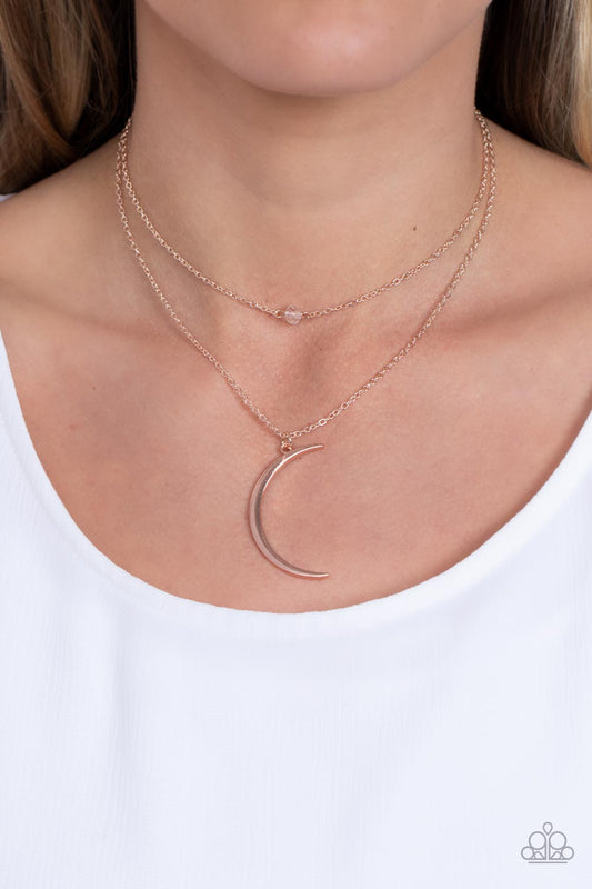 Modern Moonbeam - rose gold - Paparazzi necklace