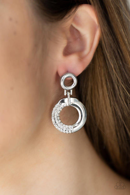 Modern Motivation - white - Paparazzi earrings