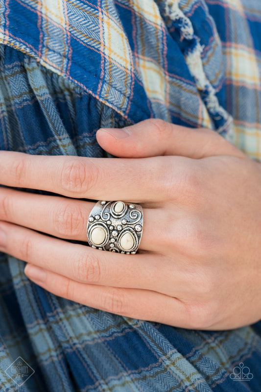Modern Mountain Ranger - white - Paparazzi ring