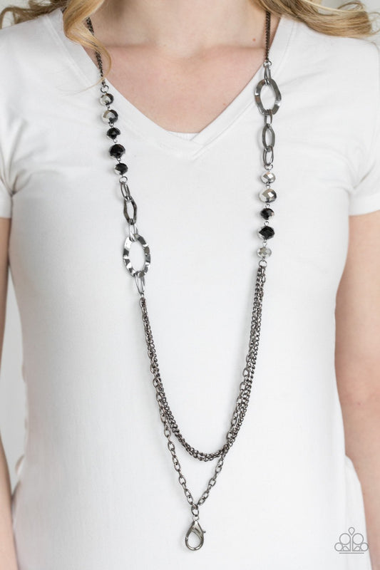 Modern Girl Glam-black LANYARD-Paparazzi necklace
