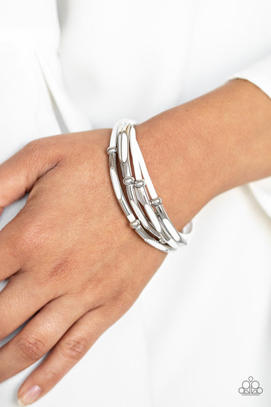 Modern Magnetism-white-Paparazzi bracelet