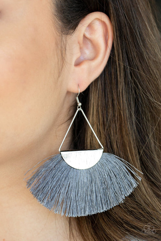 Modern Mayan-silver-Paparazzi earrings