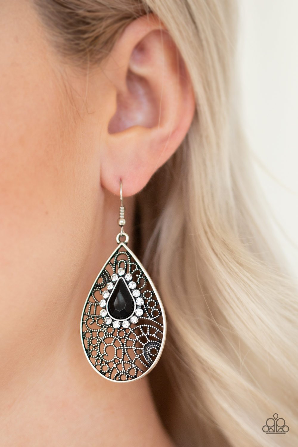 Modern Monte Carlo-black-Paparazzi earrings