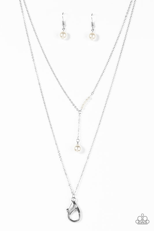 Modernly Metro - White Lanyard - Paparazzi necklace