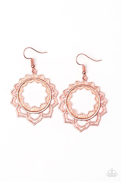 Modest Mandalas - copper - Paparazzi earrings
