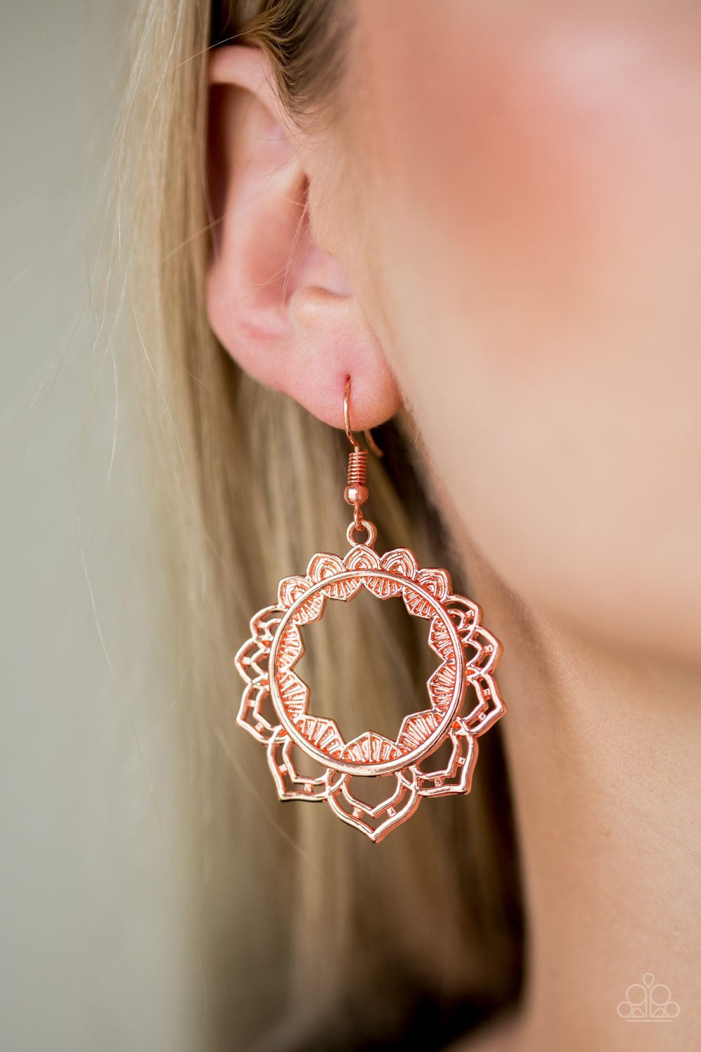 Modest Mandalas-copper-Paparazzi earrings