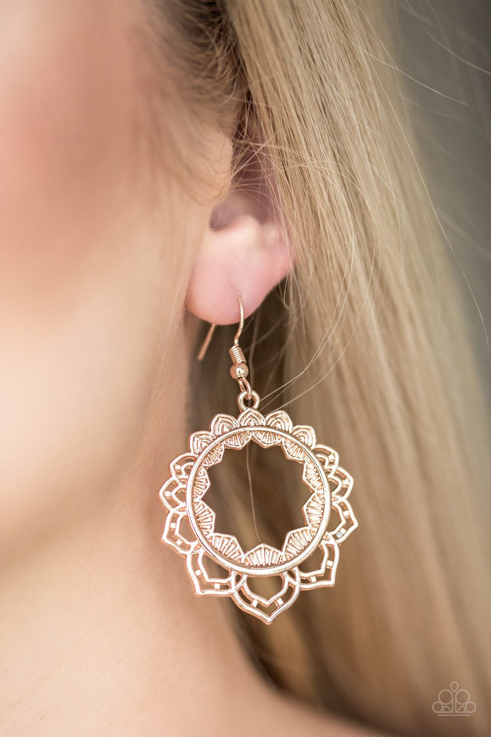 Modest Mandalas-rose gold-Paparazzi earrings