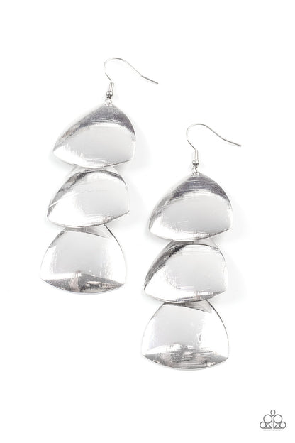 Modishly Metallic - silver - Paparazzi earrings
