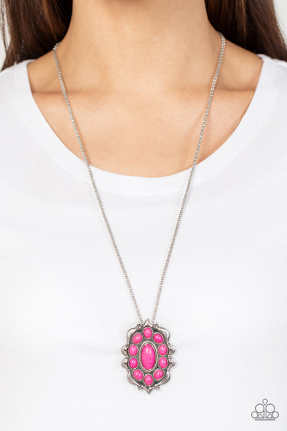Mojave Medallion - pink - Paparazzi necklace