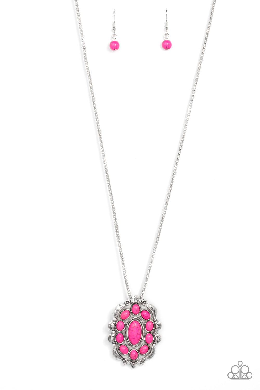 Mojave Medallion - pink - Paparazzi necklace