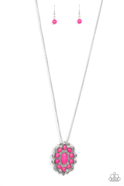 Mojave Medallion - pink - Paparazzi necklace