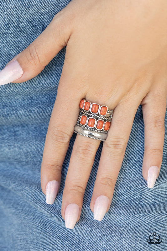 Mojave Monument - orange - Paparazzi ring